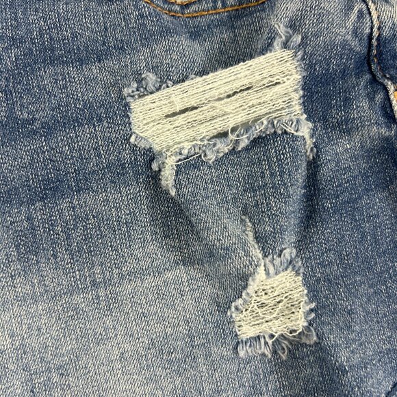 No Boundaries Denim Shorts Size 21W Distressed Button Fly Frayed Hem Jean Cutoff - Picture 4 of 8